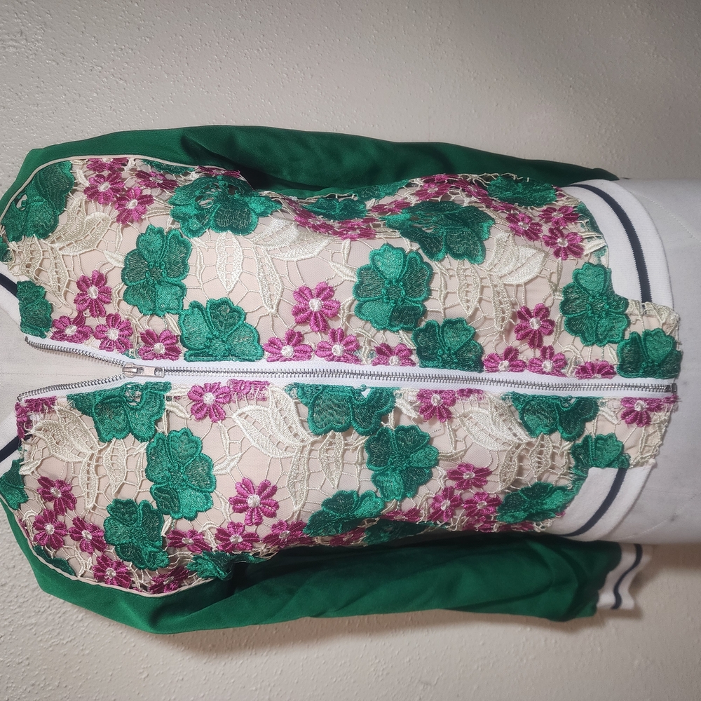 Floral Embroidered Bomber Jacket